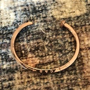 Giles & Brother Skinny Railroad Cuff in Rose Gold